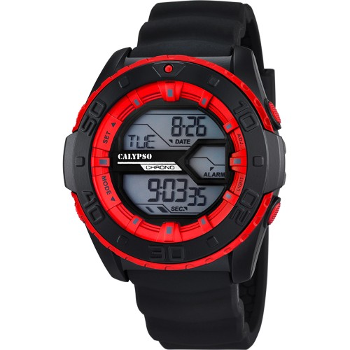 CALYPSO Digital Black Rubber Strap 5654-4